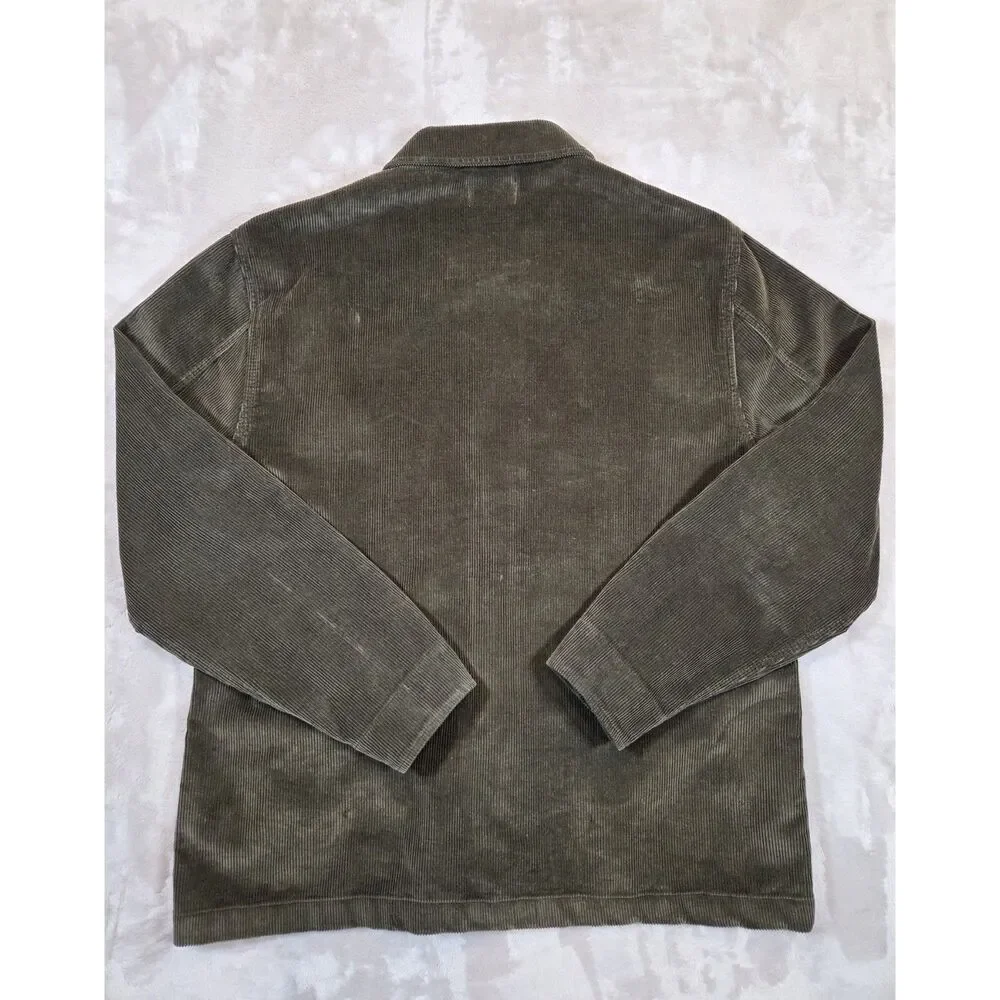 Wallace & Barnes Corduroy Chore Jacket Men’s XL Olive Green Workwear J.Crew